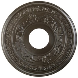 Ekena Millwork 13"OD x 3 1/2"ID x 3/4"P Baltimore Thermoformed PVC Ceiling Medallion (Fits Canopies up to 5 1/4"), Bright Coat Dark Bronze