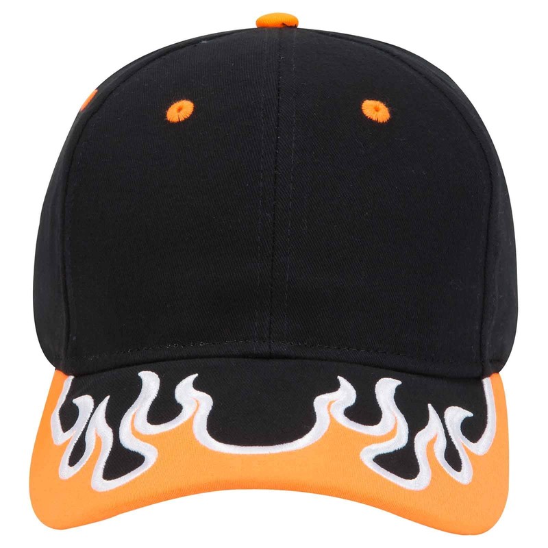 Otto Caps 6 Panel Low Profile Baseball Cap Flame Design