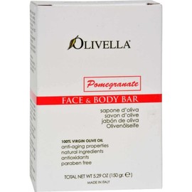 Olivella Face and Body Bar Soap, Pomegranate, 5.29 Ounce