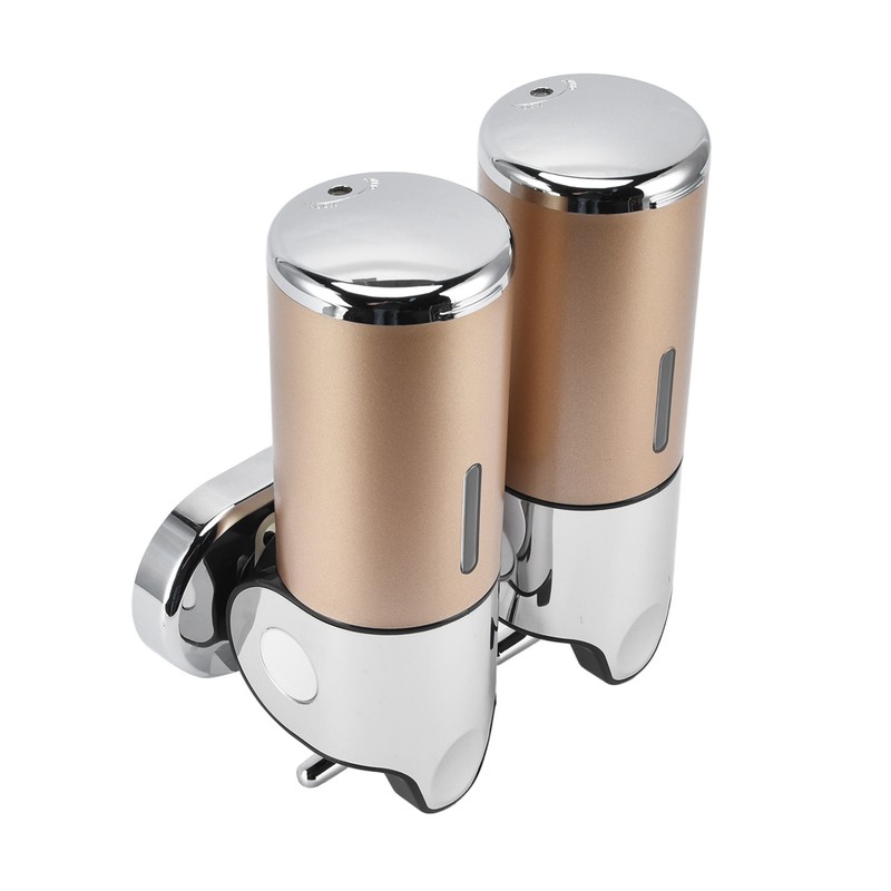 Wall Mount Soap Shower Dispenser Dual Pump 2 Separate Compartments