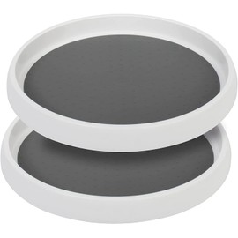 Lazy Susan Organizers, 10'' Set of 2, Non-Skid Lazy Susan Turntable for Cabinet, Pantry Storage, Kitchen, Refrigerator Organizing, Rotating Spice Rack