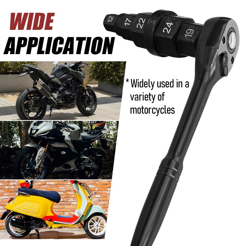 SUGOOE 6-in-1 Motorcycle Hex Allen Axle Tool, Steady Hex Bit