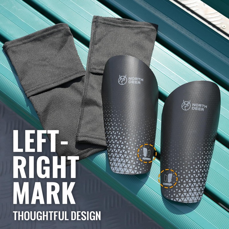 Northdeer Shin Pads Football Mens incl. Sleeves with Optimized Insert