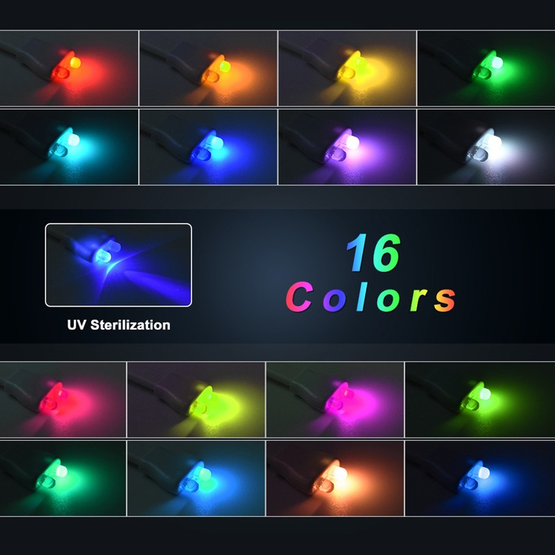16 Color Bathroom Toilet Night Light UV Light USB Charging