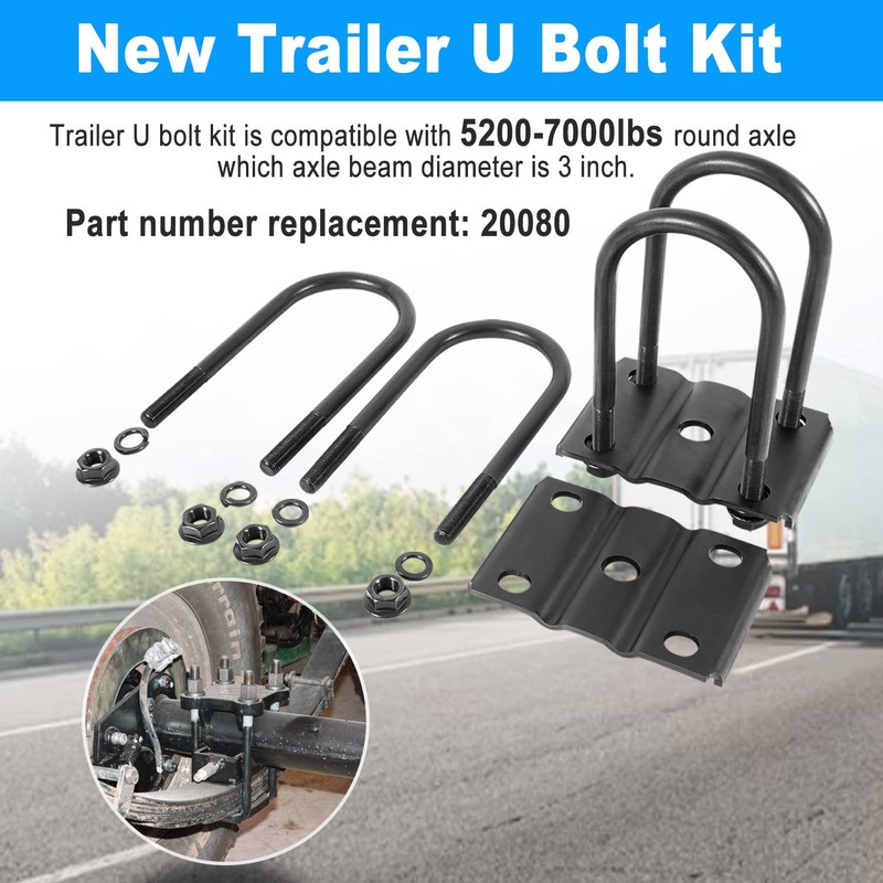 New Trailer U Bolt Kit, Trailer Leaf Spring U Bolts,