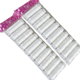 moonfarm Hand Sewing Thread, White, Black, 17.6 ft (45 m) x 20 Rolls Set, Polyester, Embroidery, Sewing (White)