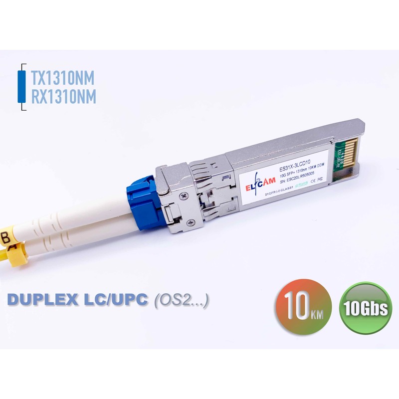 Elfcam® - 10Gb SFP+ Fiber Optic Transceiver Module, LC/UPC DM