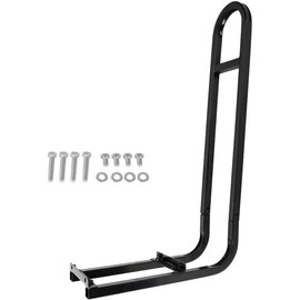 TYFYB Universal Golf Cart Heavy Duty Steel Rear Seat Safety Hand Rail Grab Bar + Trailer Hook Hitch with 2 inch Receiver for Back of Club Car, Yamaha, EZGO, Black