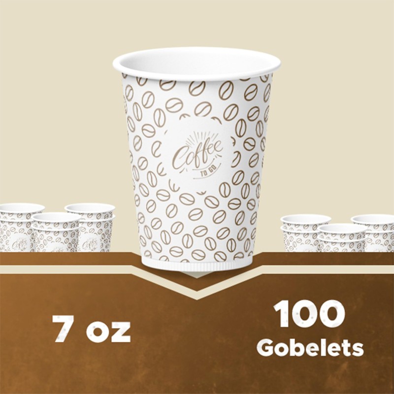Caramont - 7 Oz 100 Disposable Heat Resistant Paper Cups