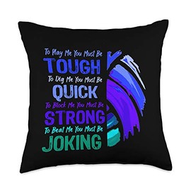 Girls Volleyball Purple Blue Design Great Funny Quote Teens Throw Pillow