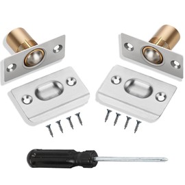 2 Pack Ball Door Catches for Internal Doors with 8 Screws and 1 Screwdriver Roller Ball Door Catches Adjustable Door Ball Latches Spring Ball Bearing Door Catch Hardware for Pantry Door Latch Invisibl
