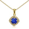 Plata de Ley Chapados en oro amarillo imitación Gemstone 7