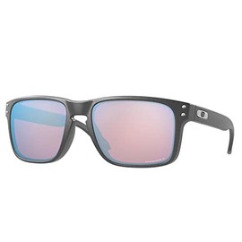 Oakley Mens OO9102 Holbrook Square Sunglasses, Steel/Prizm Snow Sapphire, 57 mm