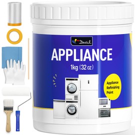DWIL Appliance Paint for Refrigerator - Water Based Refrigerator Paint, Interior, for Plastic and Metal Surface in Dishwasher, Dryer, Microwave, Oven, 32 oz, White (with tools)