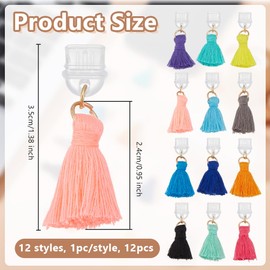 OLYCRAFT 12Pcs Tassel Dust Plug Charms 1.4 Inch Mobile Dustproof Plugs with Polycotton Tassel Pendants Type C Dust Plug Charm Type C Port Protector Phone Accessory for Most Type-C Phone