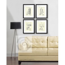 Patent Prints Beer wall Art Set of 4 Unframed Wall Art Beer Gifts Patents_Beer_Crm4A