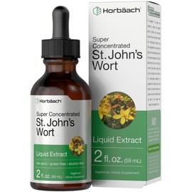 Horbäach St Johns Wort Tincture | 2 Fl Oz | Alcohol Free | Vegetarian Liquid Extract | Non-GMO, Gluten Free Supplement