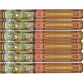 HEM Egyptian Musk Floral Scent Incense Sticks, 6 Packs of 20 Sticks Each, 120 Pieces