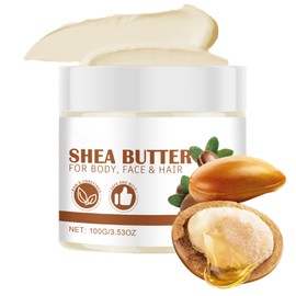 Grospe Whipped Shea Butter, 3.53 Oz Multifunctional Shea Butter Lotion for Extremely Dry Skin Body Butter for Women African Shea Butter Body Butter & Hair Butter