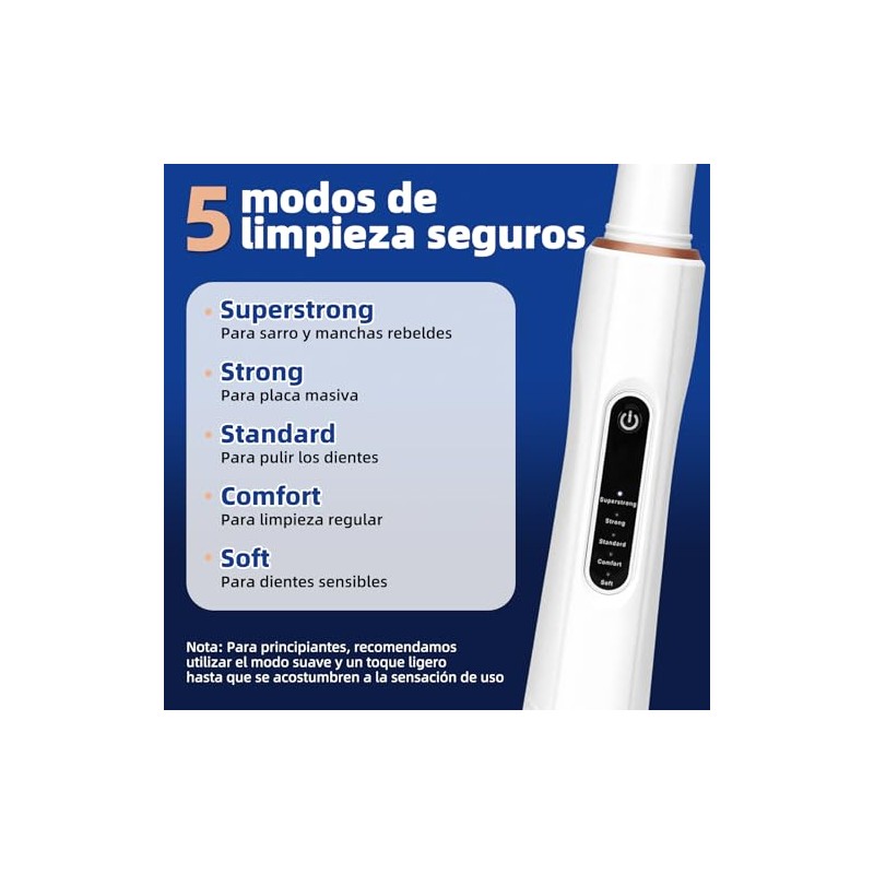 Limpiador Dental Ultrasónico 5 Modos IPX7