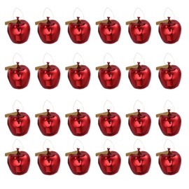 BESPORTBLE Christmas Tree Pendants 24 Pieces Apple Tree Baubles Christmas Baubles Christmas Pendant DIY Crafts Gift Tags Christmas Tree Decoration Christmas Decoration for Pendant Red