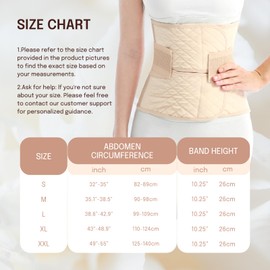 Allaugh Postpartum Belly Band for Women: Abdominal Binder Post Surgery Compression Belt - Post Partum Waist Binder C Section Recovery Wrap