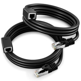 Maximm - Cable de extensión Ethernet (categoría 6, Macho a Hembra), Negro, Negro, 2 m