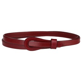 Elerevyo Womens Adjustable Faux Leather Belts, Tie A Knot Belt Fashion Skinny Waist Strap Waistband 110x1.4cm/43.3x0.55 Wine Red