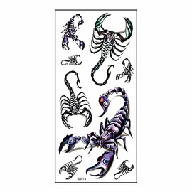 3D Scorpion Temporary Tattoos Temporary Tattoos Stickers Fashionable Fake Tattoos Removable Waterproof Body Art Tattoo Stickers for Men Women Teens Girls Boys, Makeup Body (Scorpion)
