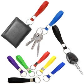 BYHKLW Multi Pack of Key Fob Key Ring Key Rings With Tags Key Fobs Key Lanyard Wristlet Keychain Key Rings for Car Keys Heavy Duty Identification Silicon Key Ring Loops Fob