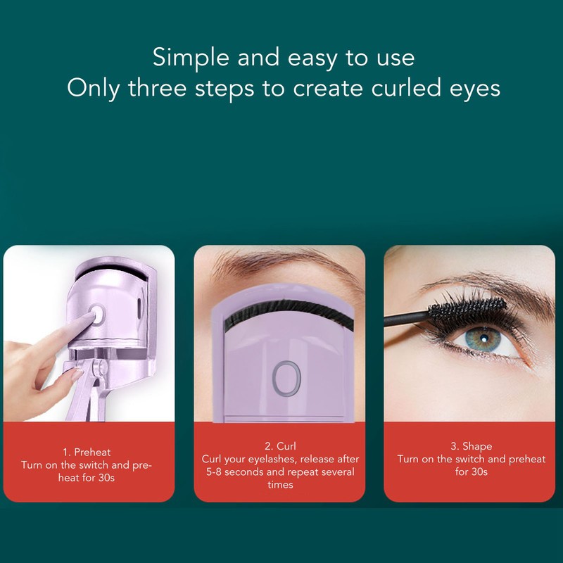 Heated Eyelash Curler Multifunction 30s Preheat Prevents Scald Electric Eyelash