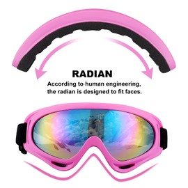 SixYard Ski Goggles, Motorcycle Goggles, 3 Pack Snowboard Snow Goggles for Men Women Adult Youth (Style 4)