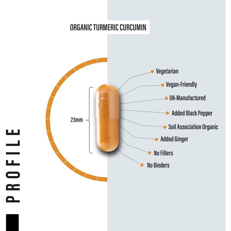 Organic Turmeric Capsules High Strength and Black Pepper with Active