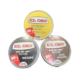 Generic El Oso Two in One Shoe Cream and Polish, 3 90g/each (Pack of 3) for Leather, Includes Brush