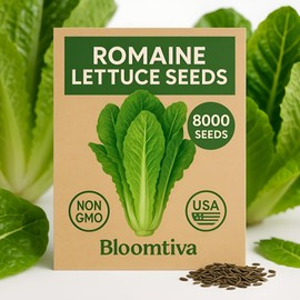Romaine Lettuce Seeds – Parris Island Cos, 8000+ Heirloom Non-GMO Seeds, High Germination Bulk Pack, Grown in USA – Ideal for Indoor Hydroponic & Outdoor Vegetable Gardens