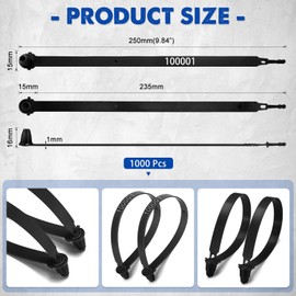 Roowest 1000 Pcs Plastic Truck Trailer Door Seals, Tamper Evident Security Tags, Numbered Safety Disposable Locks for Container Logistics Transport Package Shipping(Black)