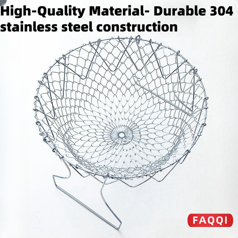 Foldable Stainless Steel Steam Fry Cooking Mesh Strainer – Versatile