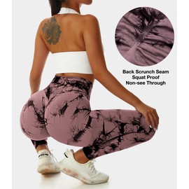 JGS1996 Tie Dye Leggings for Women Tummy Control High Waisted Scrunch Butt Lifting Seamless Workout Yoga Pants