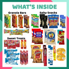 Men's Encouragement Hearty Snack Box (50 Piece Variety Gift Basket Care Package) Jerky, Nuts, Chips, Pretzels & More - The Care Crate Co.