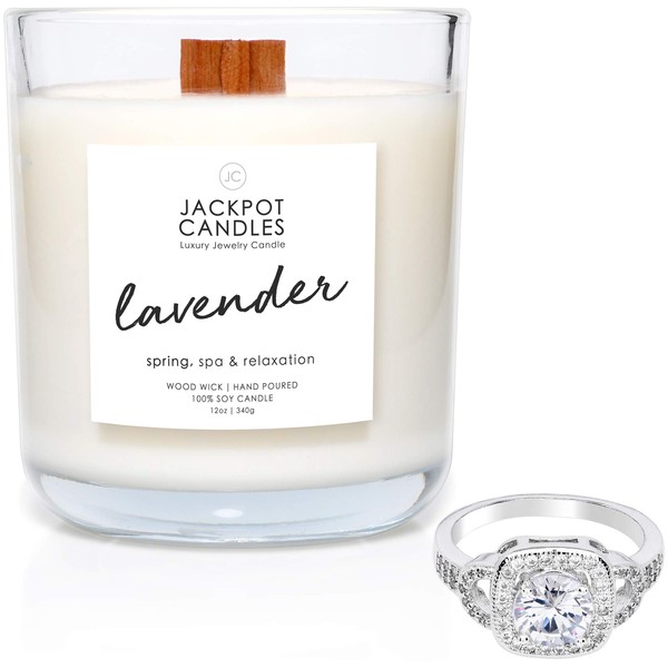 Lavender a Candle with Ring Inside (Surprise Jewelry Valued at $15 to $5,000) Ring Size 9