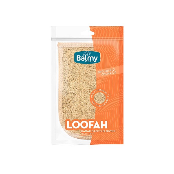 Natural Loofah Mitt With Terry - Premium Quality Egyptian Loofah