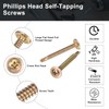 sourcing map 50Pcs #8x1-1/2" Phillips Head Self Tapping Screws, Carbon