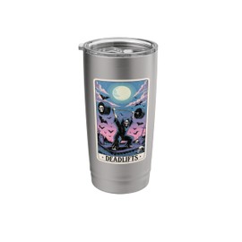 Funny Tarot Card Deadlift Gym Workout Fitness Reaper Stainless Steel Insulated Tumbler