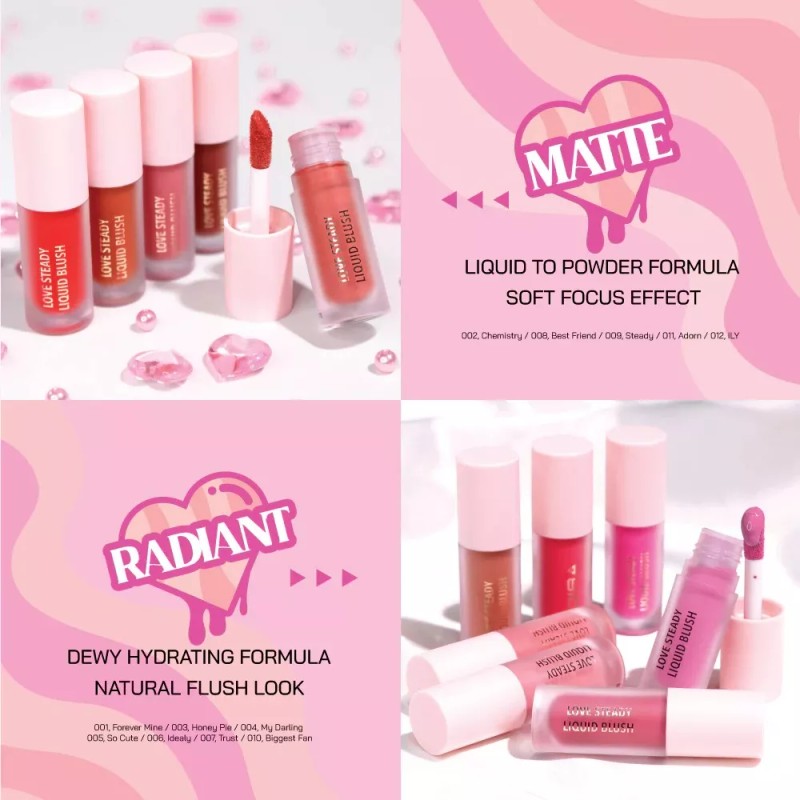 Moira Cosmetics Rubor Líquido Matte Y Luminoso Love Steady Moira