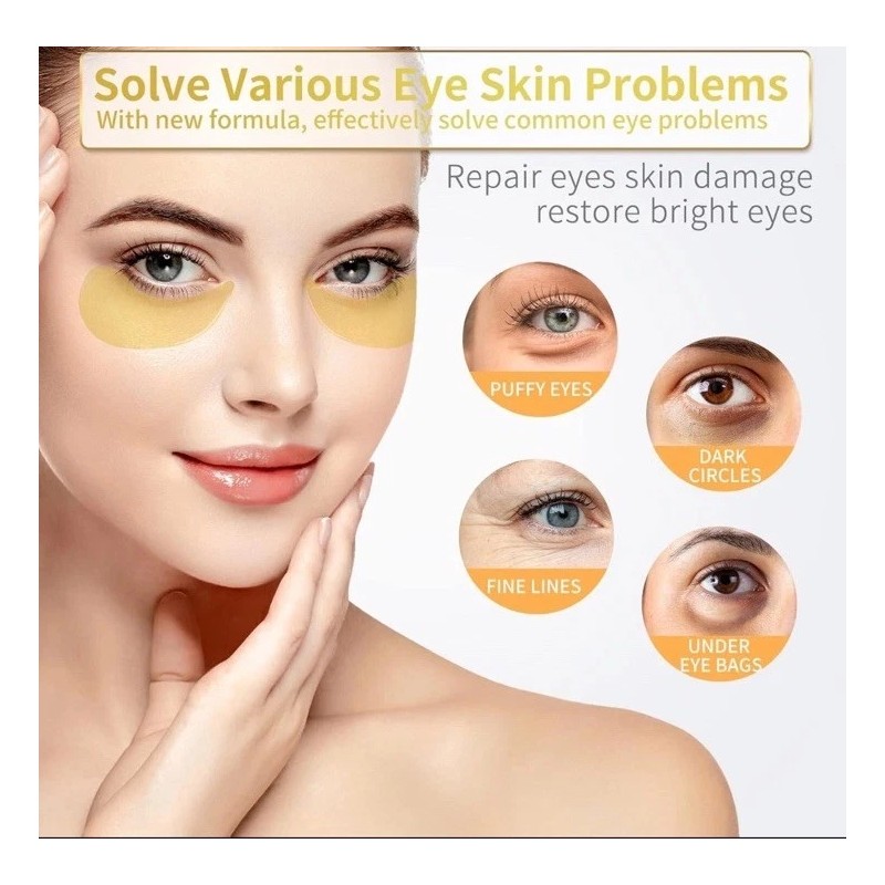 DERMORA 24K Gold Eye Mask, Puffy Eyes Dark Circle Under