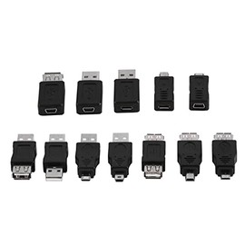 Fosa Pack of 12 Pcs Múltiples adaptadores USB 2.0 Convertidores Micro/Mini Hombre Hembra Conectores