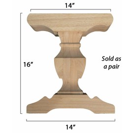 Osborne Wood Products Baron Hardwood Trestle Bench Bases (Set of 2 Bases), Furniture Pedestals for DIY Farmhouse Bench Designs, Unfinished and Sanded Wooden Bases