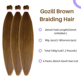 Brown Braiding Hair Pre Stretched Knotless Box Braids Hair