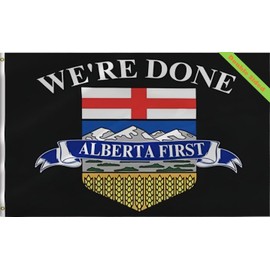 Lyh Double Sided 3ply We'Re Done Alberta First Flag 3X5FT, Indoor Outdoor Polyester Flags – Double Stitched and UV Resistant Flags,with Vibrant Printing and Sturdy Brass Grommets. (Double, 3X5)