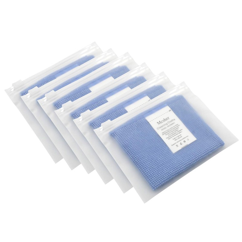 Mcsher Microfiber Cleaning Cloths - 6 Pcak, Blue, 6"x 7"